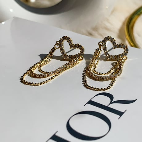 heart double chain pierce