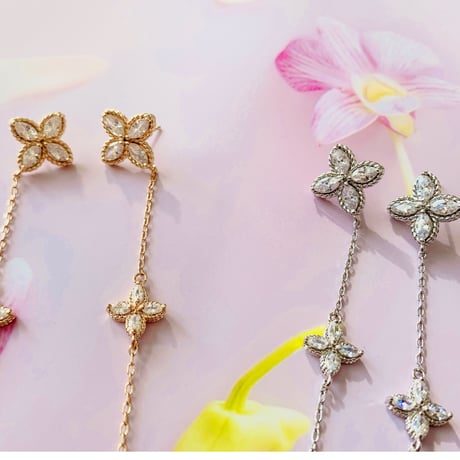 flower stone long chain pierce