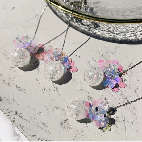 glas bowl × span flower long pierce/earring