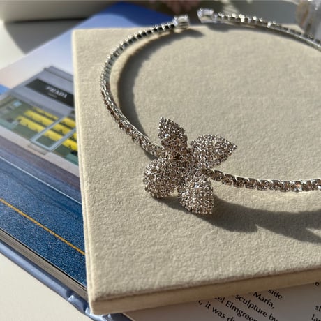 flower stone choker necklace