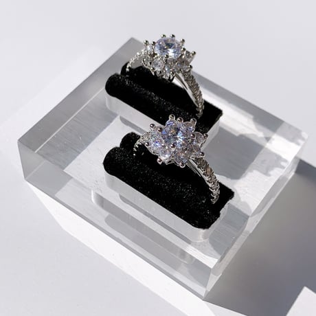 flower stone open ring
