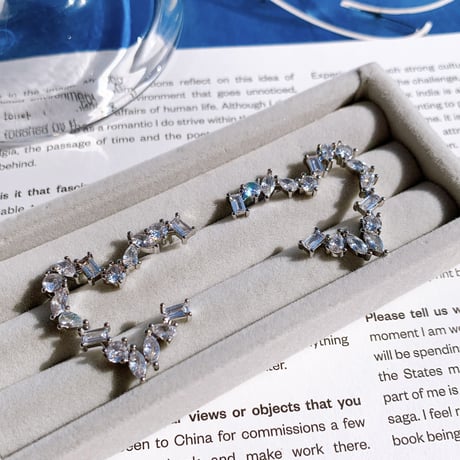 heart random stone pierce