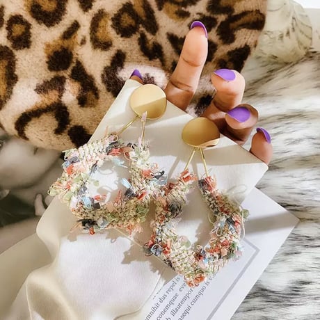 tweed chouchou loop pierce