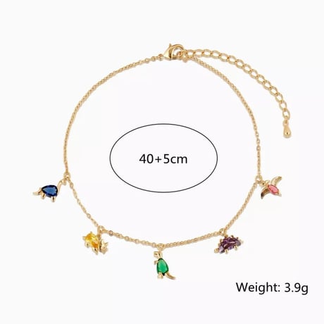 colorful dinosaur stone necklace/bracelet/anklet