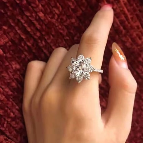 flower stone open ring
