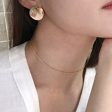metal gold curve round pierce