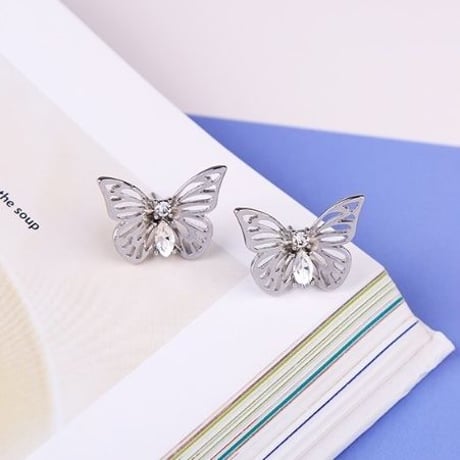 metallic butterfly pierce