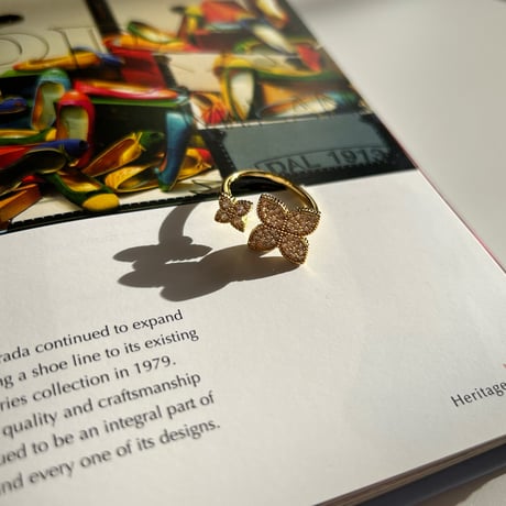 double flower open ring