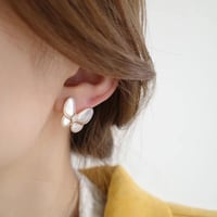 butterfly clear stone  pierce/earring