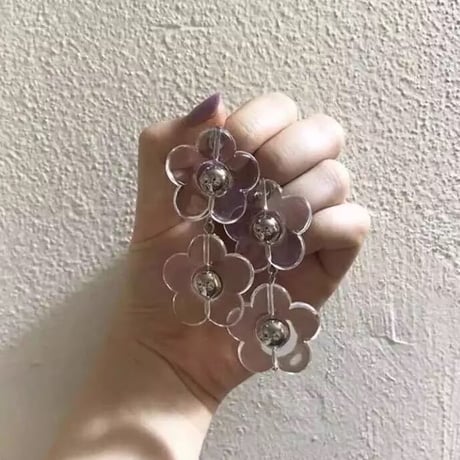 clear flower double pierce