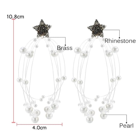star pearl × clear stone pierce