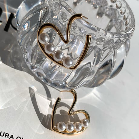 heart hoop pearl pierce