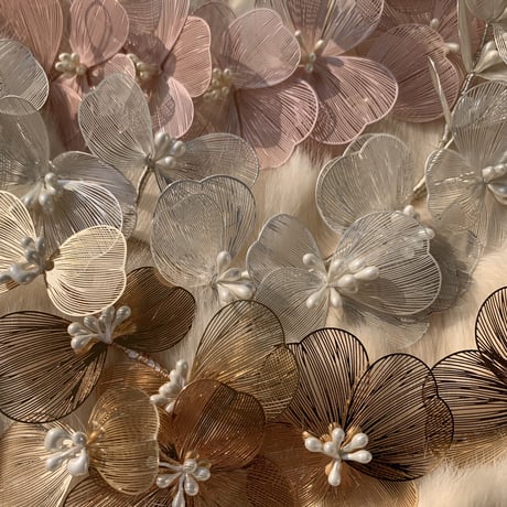 flower see-through long hair accessory