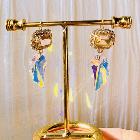feather swarovski hook pierce