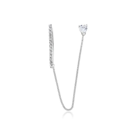 ear cuffs +  chain heart pierce