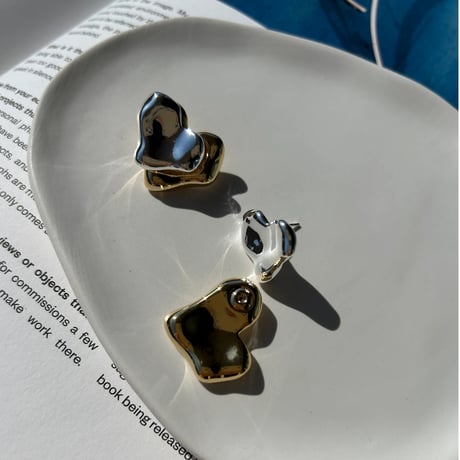 double heart metal pierce
