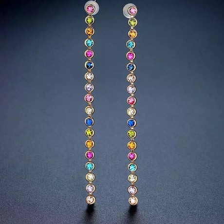 colorful stone long  pierce