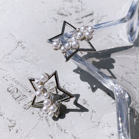 star half pearl stone pierce