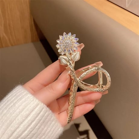 flower long hair clip