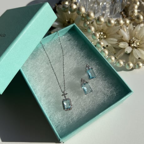 square blue stone necklace