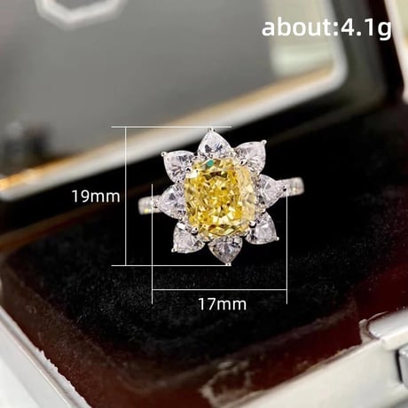 yellow flower stone ring
