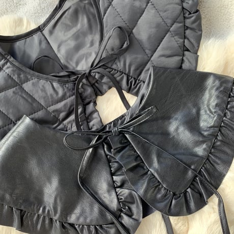 leather/quilting attached collar