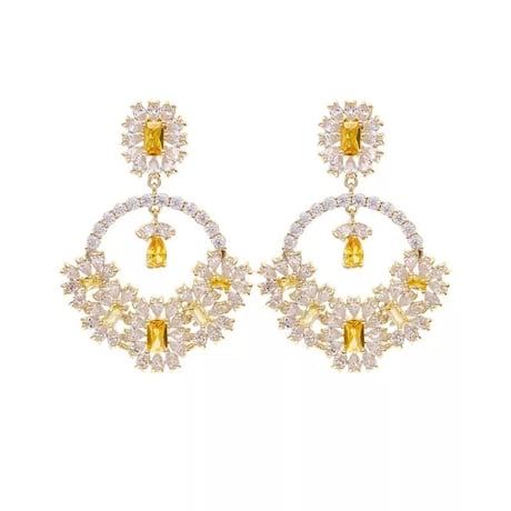 flower topaz stone pierce
