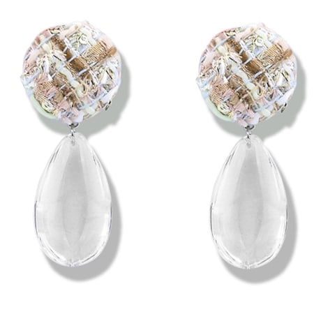 tweed clear drop pierce