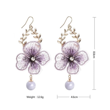 flower embroidery pearl hook pierce