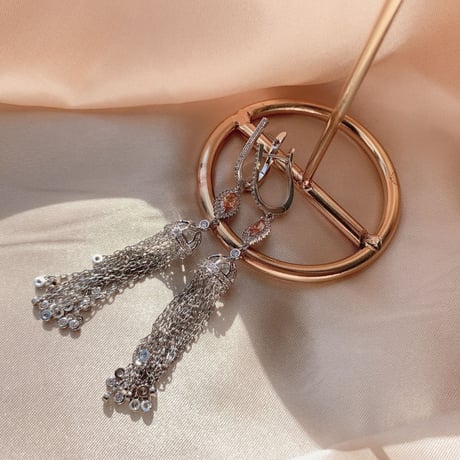 tassel stone long pierce