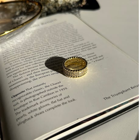 gold ball stone ring