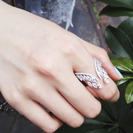 angel wing stone ring