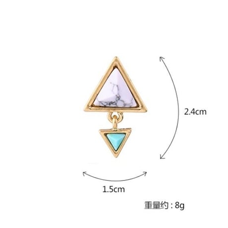 marble  turquoise triangle  pierce