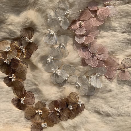 flower see-through long hair accessory