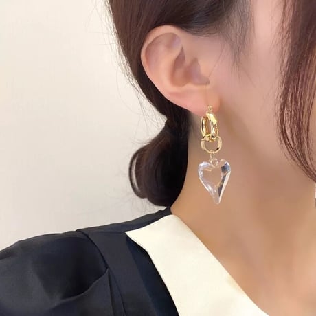 heart clear loop pierce