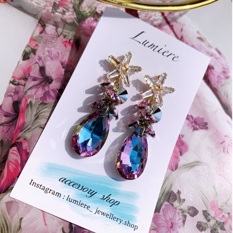 purple stone × star pierce