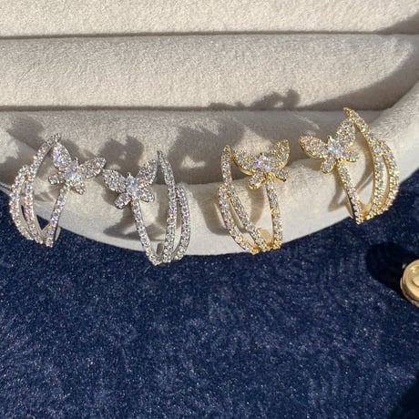 butterfly stone curve pierce