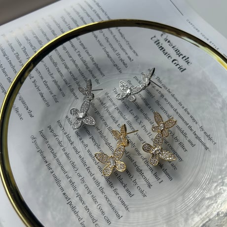 double butterfly stone pierce