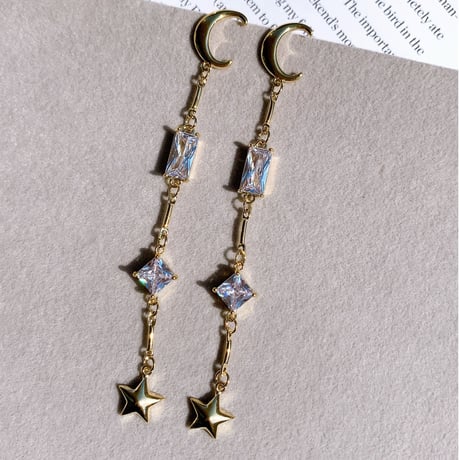 moon × stone star long pierce