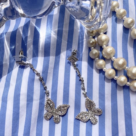 butterfly stone long pierce