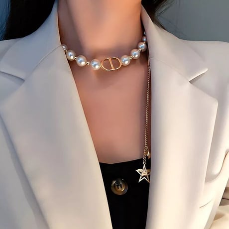 pearl star chain necklace