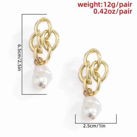 baroque pearl  gold pierce