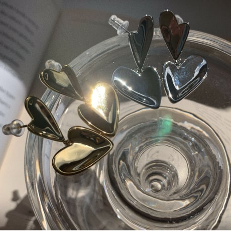 metal double heart  pierce