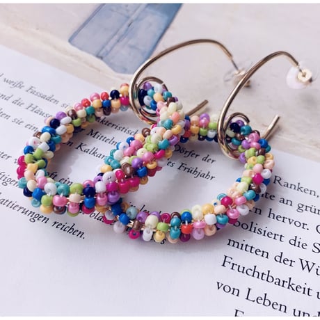 colorful bees round drop pierce
