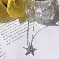 star stone silver necklace