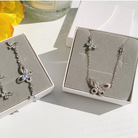 butterfly zirconia necklace