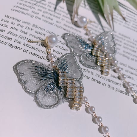 embroidery butterfly long  pierce