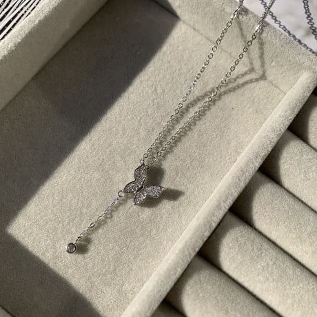 butterfly chain stone necklace