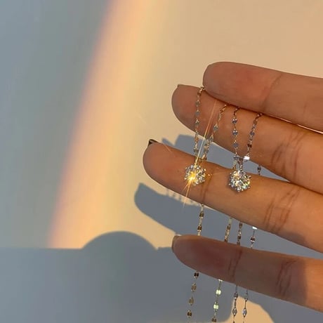 point stone chain necklace
