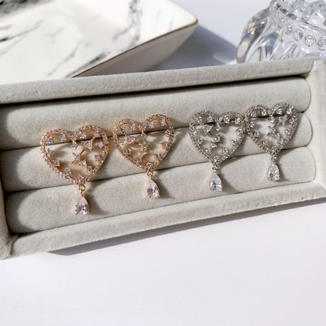 heart drop stone pierce